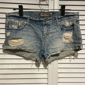 Distressed Denim Cutoff Shorts